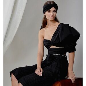 New Johanna Ortiz Jardin Majorelle Silk Turban Bow Headpiece